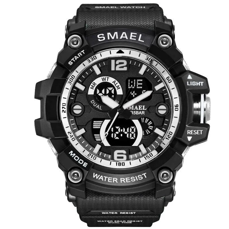 SMAEL Digital Watch for Men Sport Men Quartz Sports Watches Luxury Brand Cool LED Military Wristwatch Timer Male