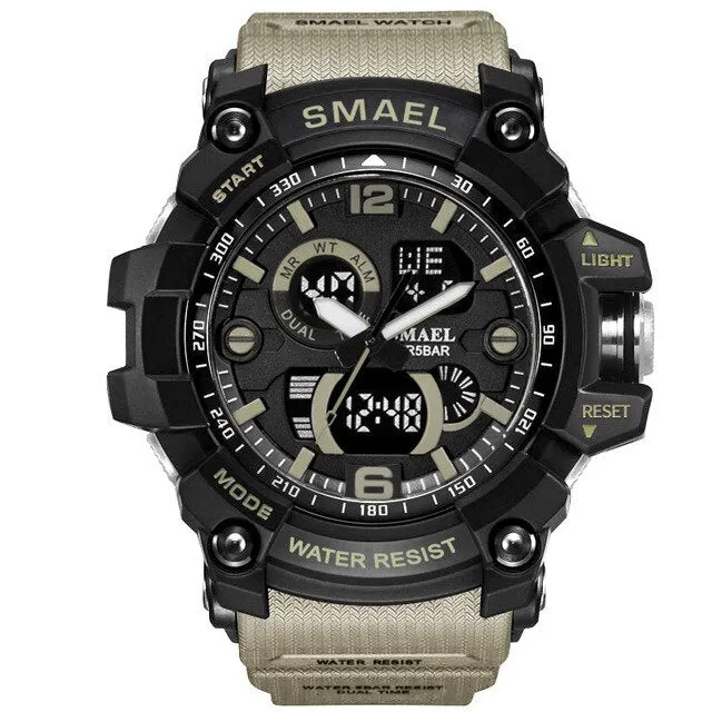 SMAEL Digital Watch for Men Sport Men Quartz Sports Watches Luxury Brand Cool LED Military Wristwatch Timer Male