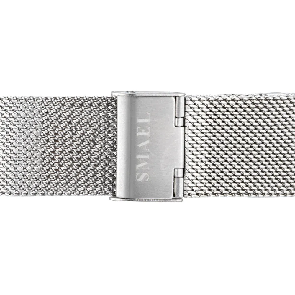 SMAEL Fashion Ultra-thin Mens Watches Waterproof Steel Mesh Belt Slim Quartz Watch Men Luxury Brand Classic Business Wristwatch