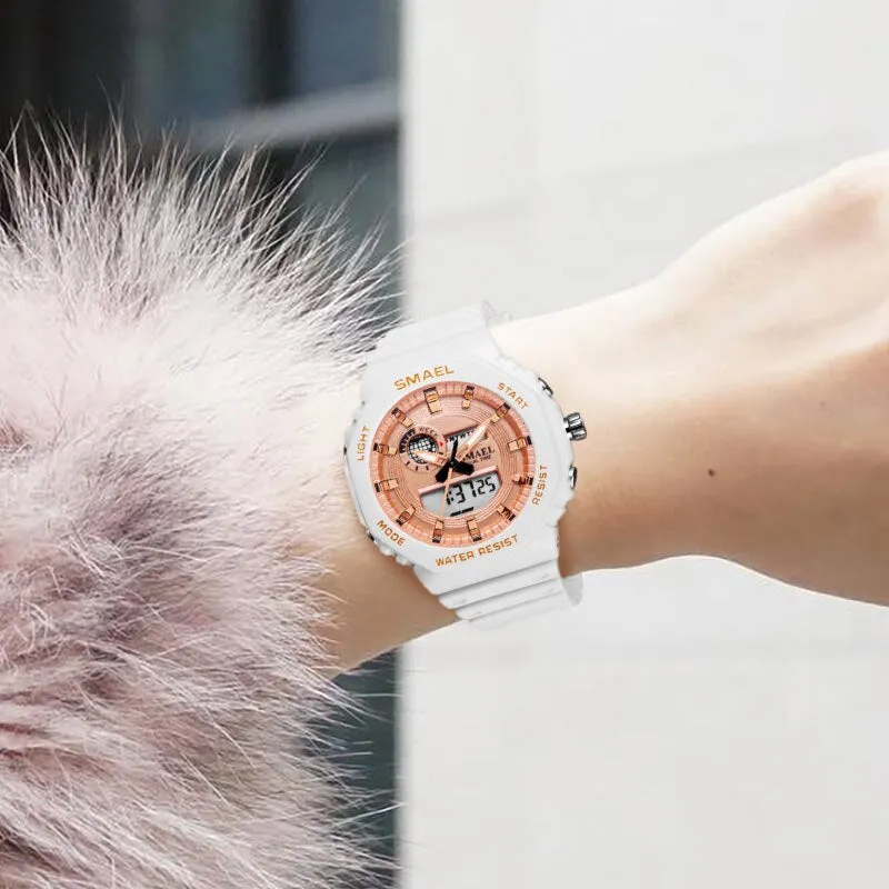 SMAEL Fashion Women Digital Watch Top Luxury Brands Sports Ladies Watches LED Quartz Small Dial Wrist Watch Relogio Feminino