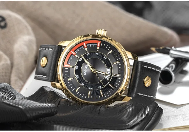SMAEL Luxury Brand Mens Sport Watch Casual Leather Waterproof Quartz Watches Men Date Military Wristwatches relogio masculino