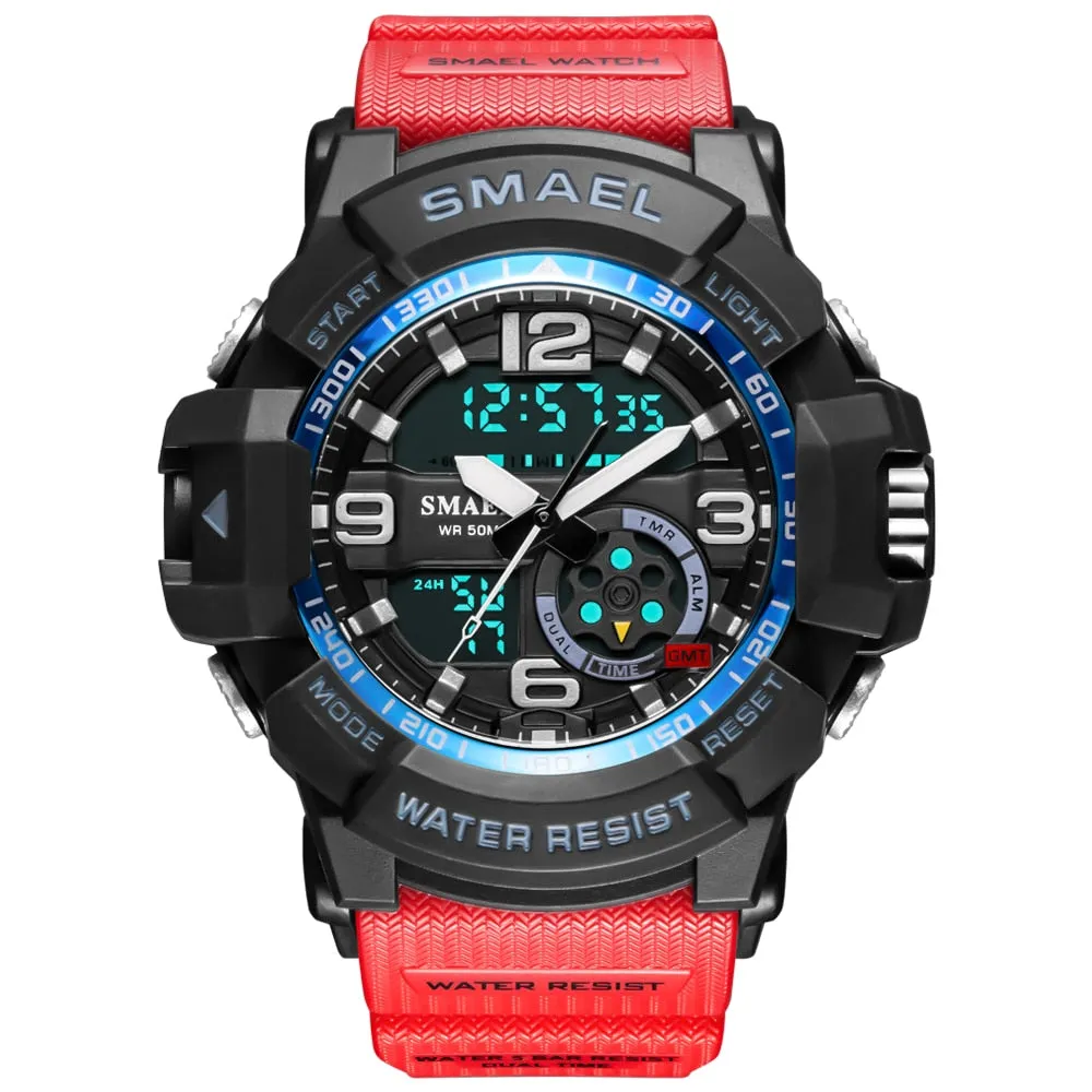 SMAEL Men Military Watch 50m Waterproof Wristwatch LED Quartz Clock Male relogios masculino 1617 Digital Sports Watches Men&#39;s