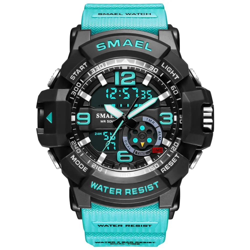 SMAEL Men Military Watch 50m Waterproof Wristwatch LED Quartz Clock Male relogios masculino 1617 Digital Sports Watches Men&#39;s