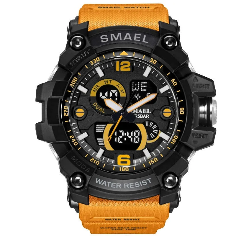 SMAEL Men Military Watch 50m Waterproof Wristwatch LED Quartz Clock Male relogios masculino 1617 Digital Sports Watches Men&#39;s