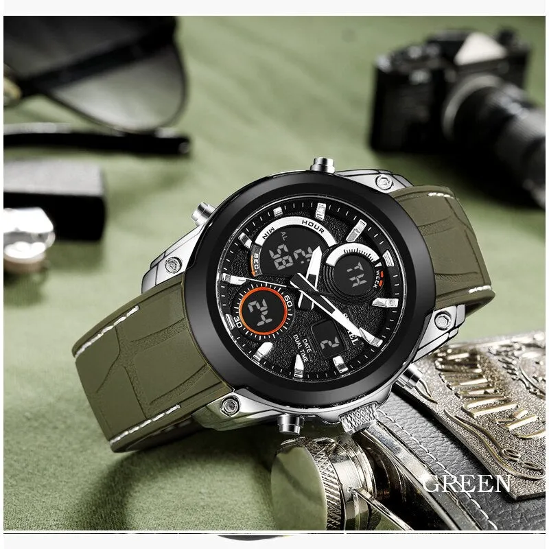 SMAEL Mens Sports Watches Fashion Waterproof LED Analog Digital Watch Men Multifunction Military Backlight Clock Male WristWatch