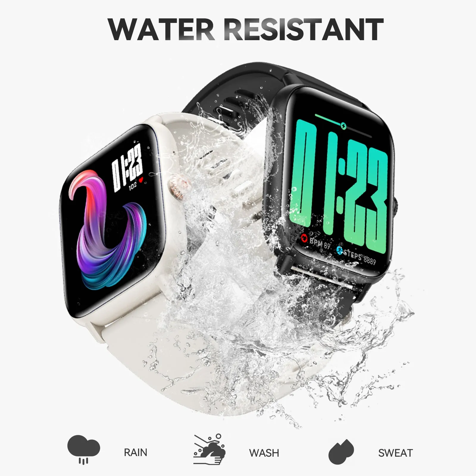 Smart Watch for Men Women Make Calls 1.83" HD Big Screen Sports Smartwatch for iPhone Android Waterproof 100  Sports Modes Fitness Tracker Activity Tracker with Heart Rate Blood Glucose Sleep Monitor