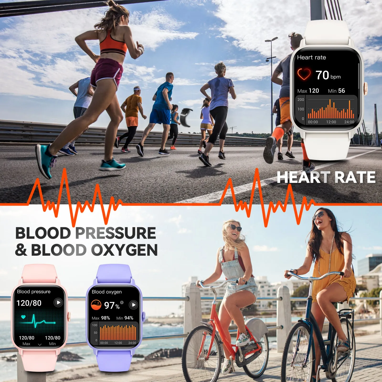 Smart Watch for Men Women Make Calls 1.83" HD Big Screen Sports Smartwatch for iPhone Android Waterproof 100  Sports Modes Fitness Tracker Activity Tracker with Heart Rate Blood Glucose Sleep Monitor