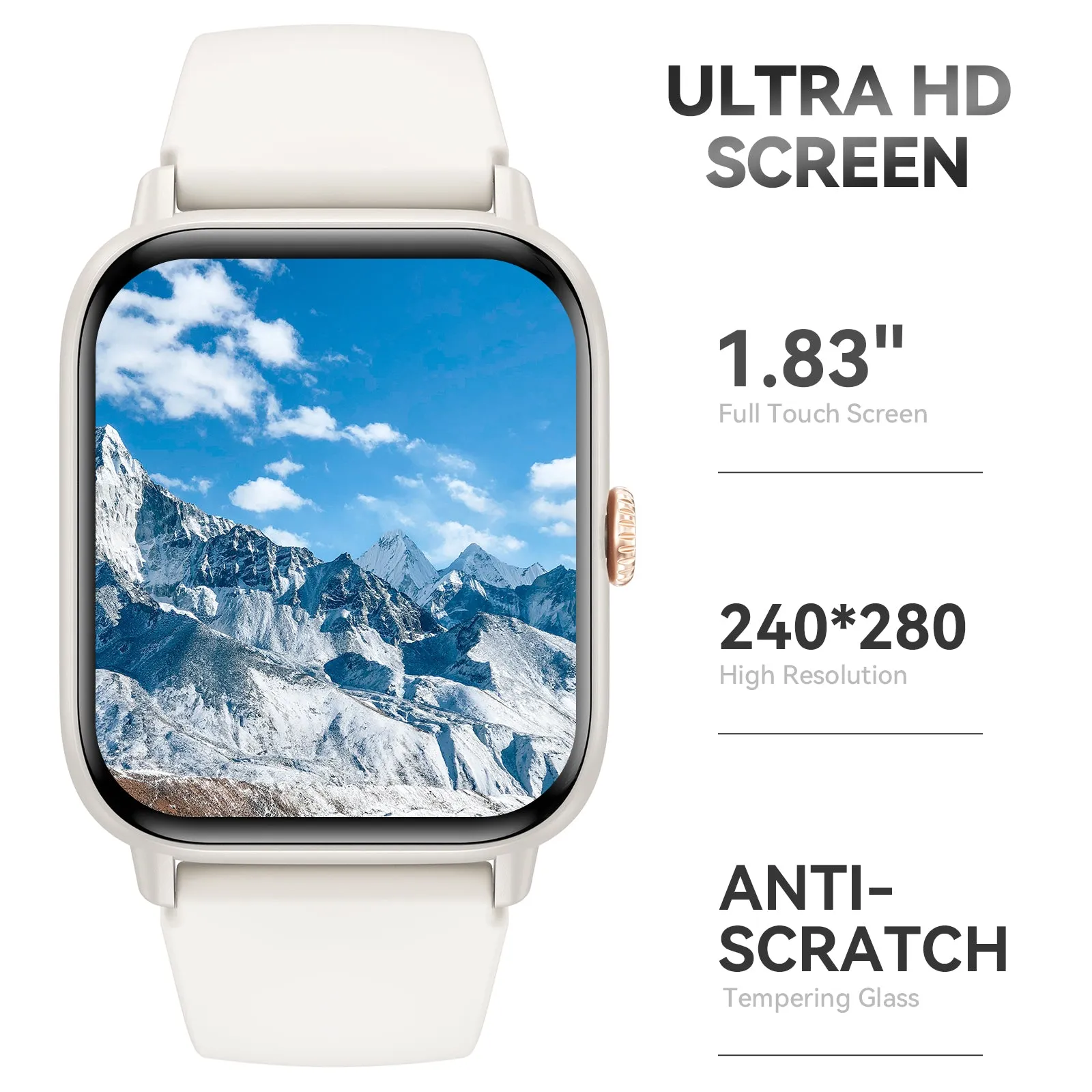 Smart Watch for Men Women Make Calls 1.83" HD Big Screen Sports Smartwatch for iPhone Android Waterproof 100  Sports Modes Fitness Tracker Activity Tracker with Heart Rate Blood Glucose Sleep Monitor