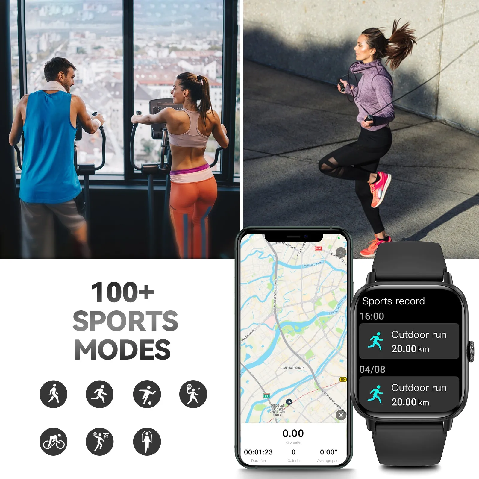 Smart Watch for Men Women Make Calls 1.83" HD Big Screen Sports Smartwatch for iPhone Android Waterproof 100  Sports Modes Fitness Tracker Activity Tracker with Heart Rate Blood Glucose Sleep Monitor