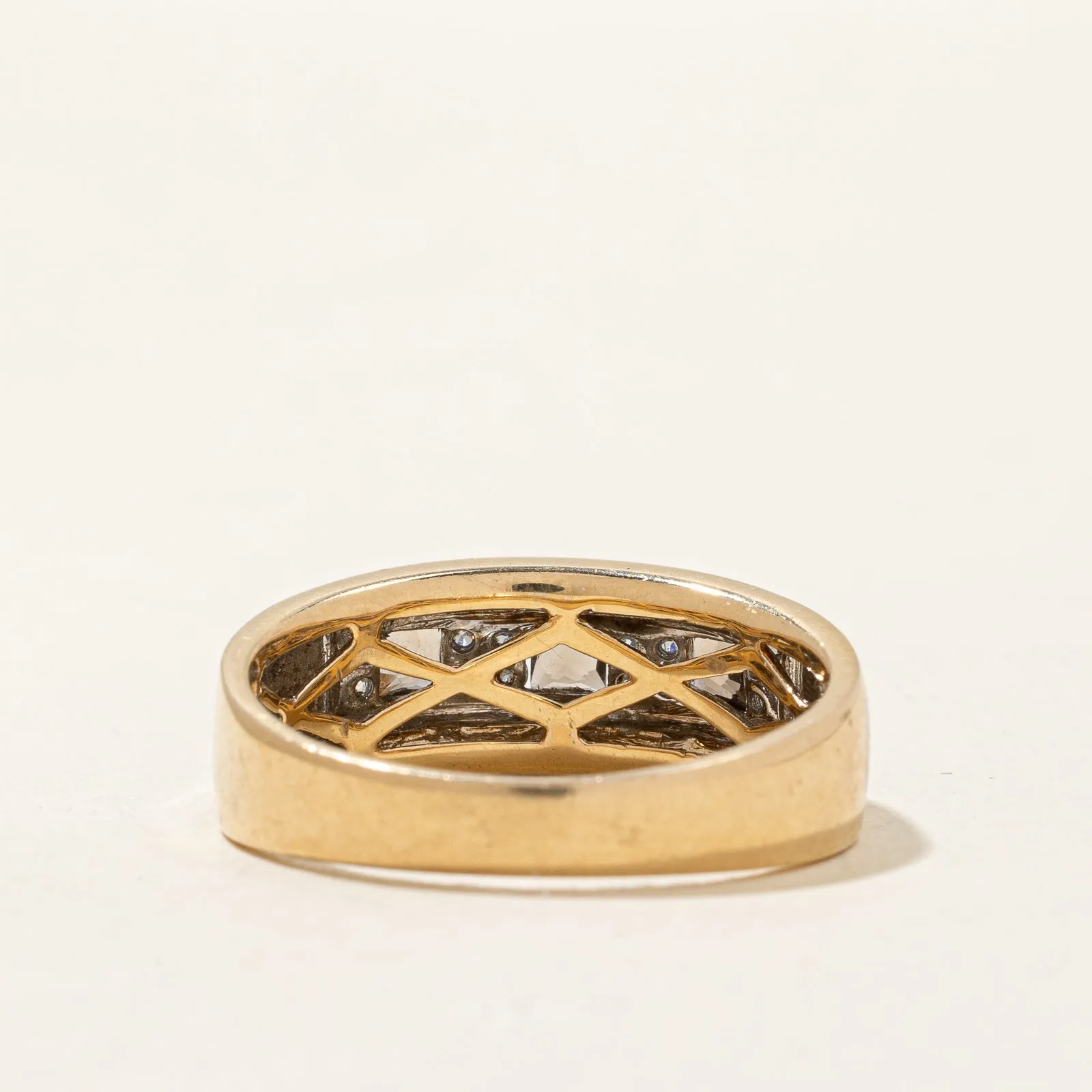 Smoky Quartz & Diamond Ring | 0.30ct, 0.18ctw | SZ 10.5 |