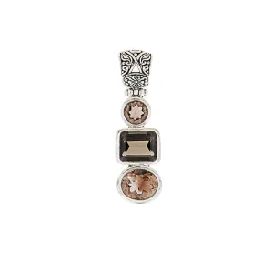 Smoky Quartz Handcrafted Sterling Silver Pendant