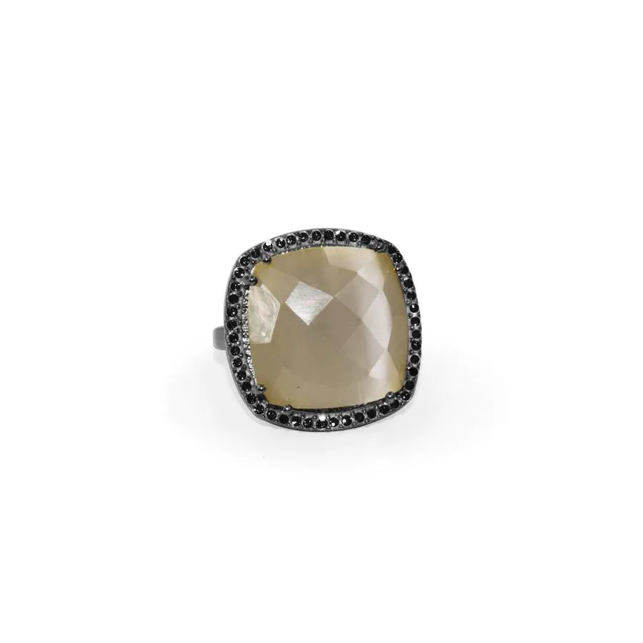 Smoky Quartz Square Ring