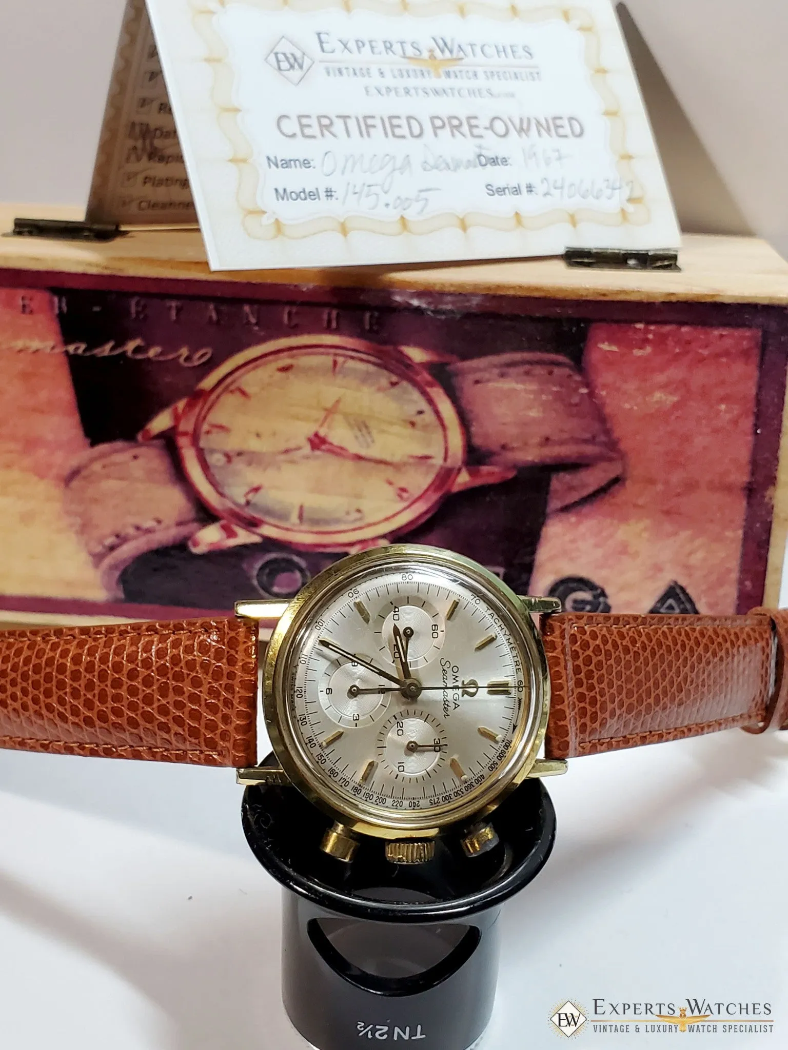 Sold Serviced 1967 Vintage Omega SeaMaster Chronograph Cal 321 Watch 145.005 Box