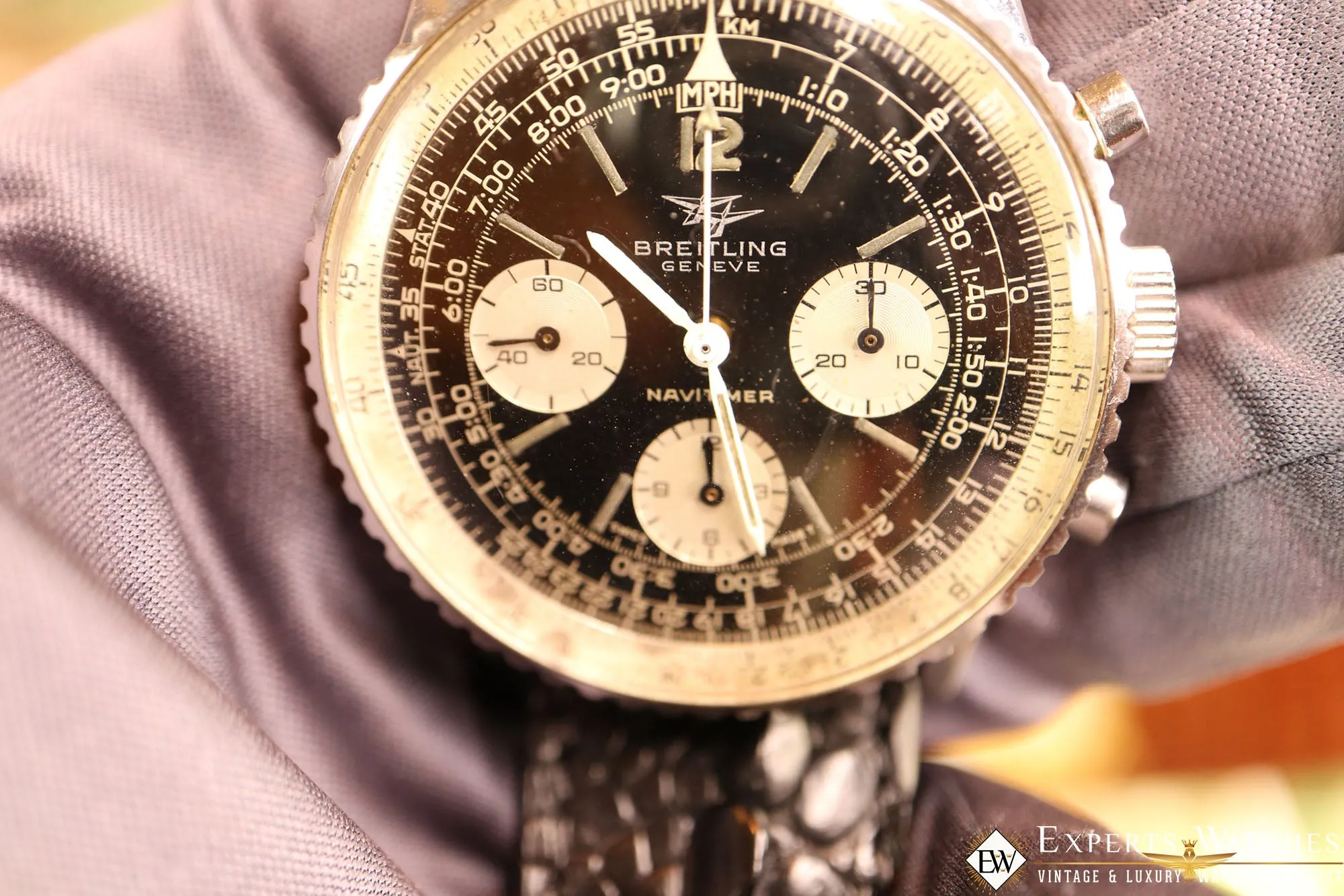 Sold!!!! Vintage Serviced 1966 Breitling 806 Navitimer Panda Dial Pilot CPO Watch Two Jet