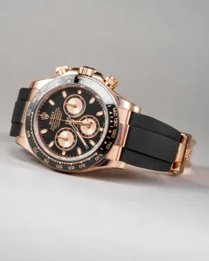 Solitaire Rubber straps in Classic Black for Rolex Daytona 116515