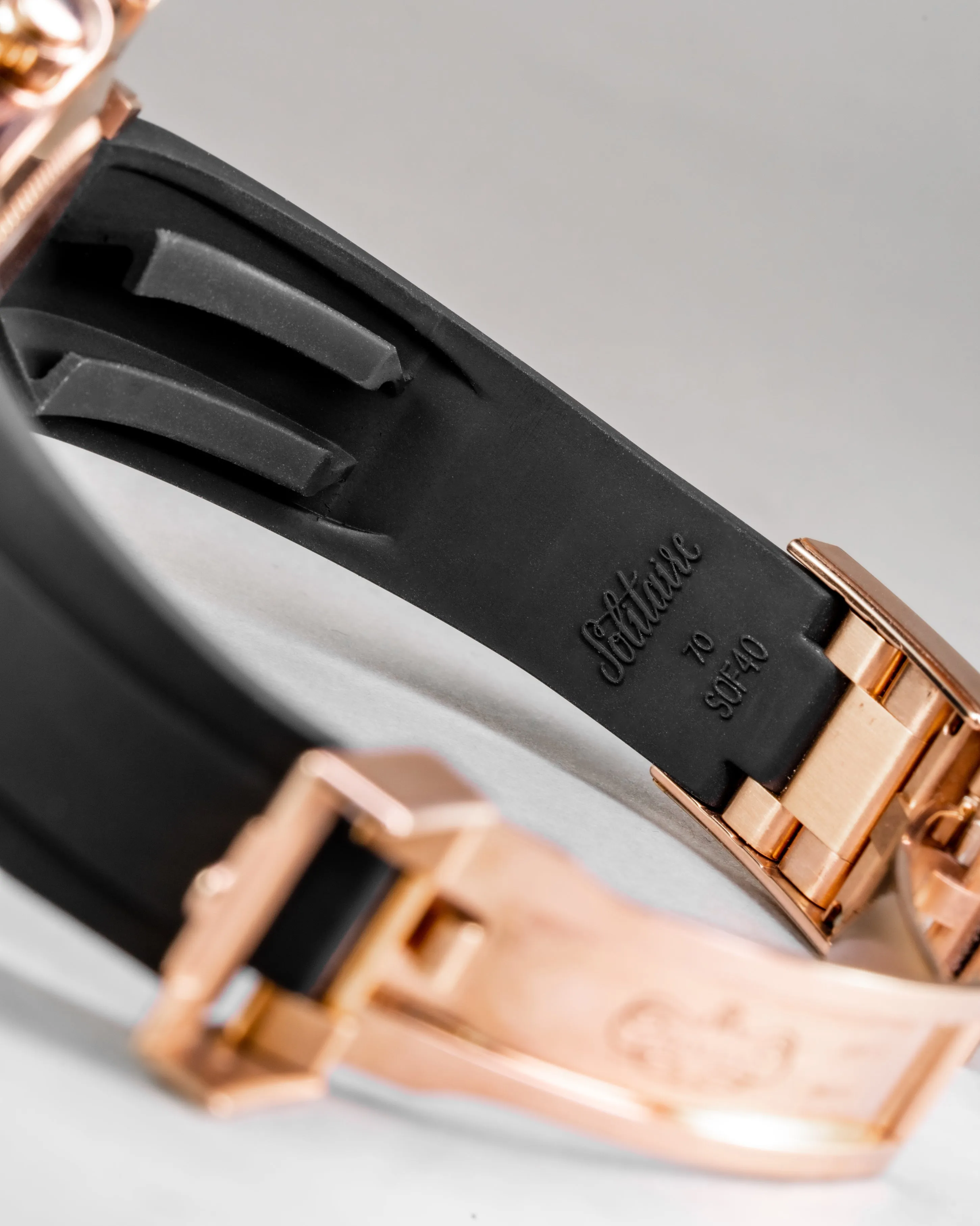 Solitaire Rubber straps in Classic Black for Rolex Daytona 116515