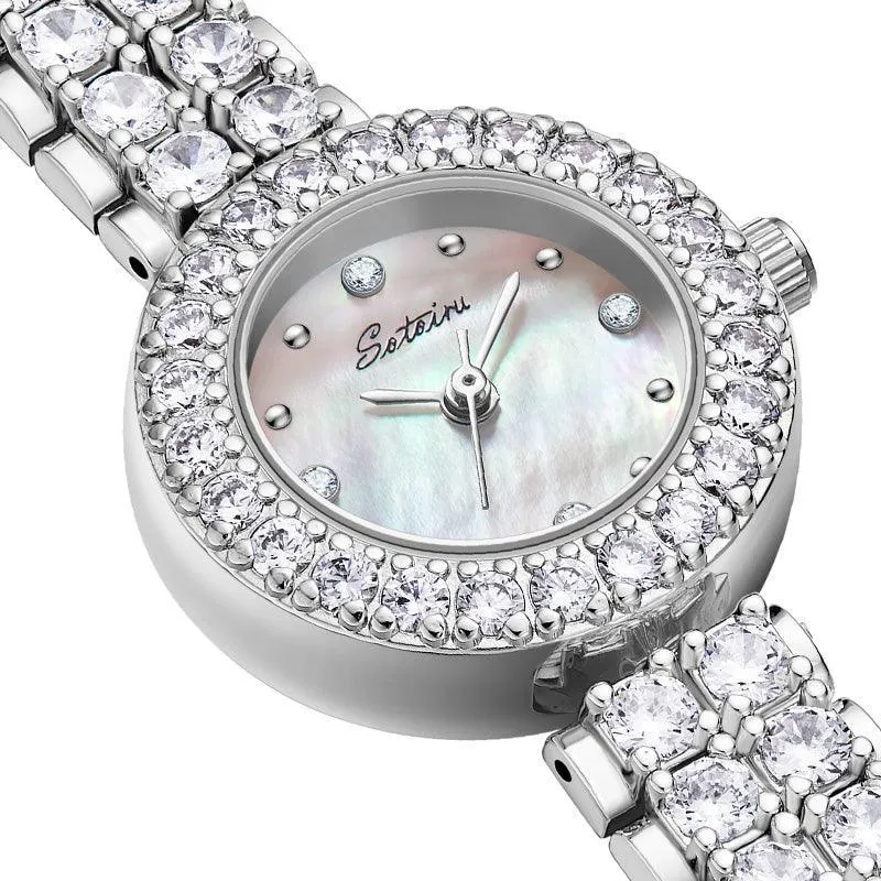 Sotoiru Bracelet Watches Round Full Zircon Watch for Women Gifts T2027
