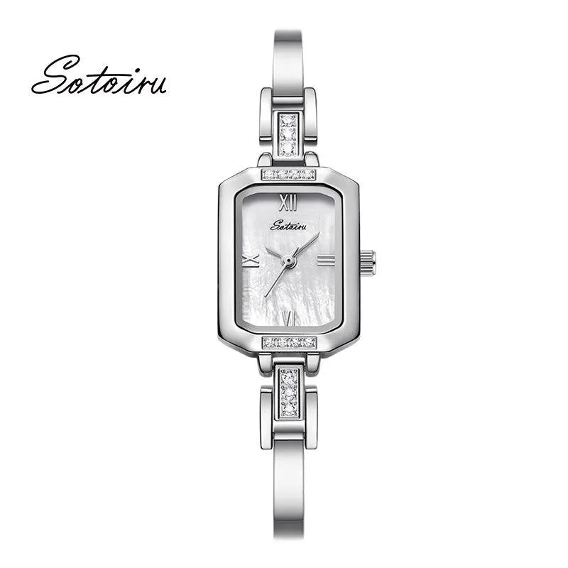 Sotoiru Ladies Square Watches Minimal Design for Daily Wear T3028W