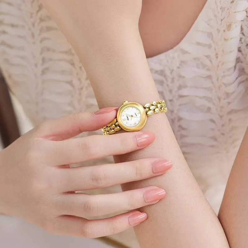 Sotoiru Vintage Gold Watches Fashion Round Bracelet Wristwatch for Women T3024G