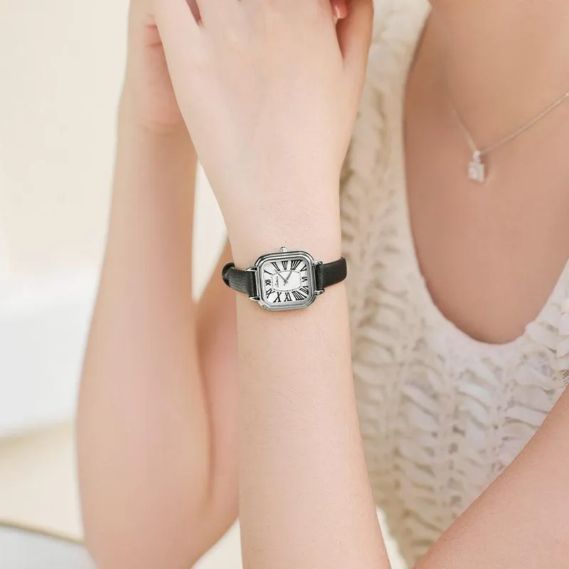 Sotoiru Vintage Square Watches for Women with Leather Strap for Daily Wear T3018W