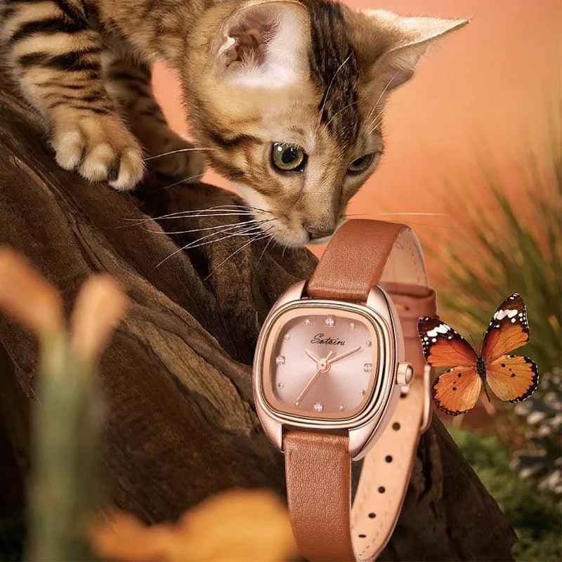 Sotoiru Women Watches Square Leather Fashion Accessories for Daily Wear T3025