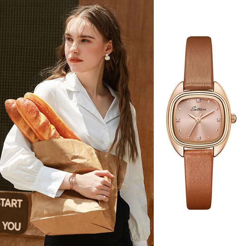 Sotoiru Women Watches Square Leather Fashion Accessories for Daily Wear T3025