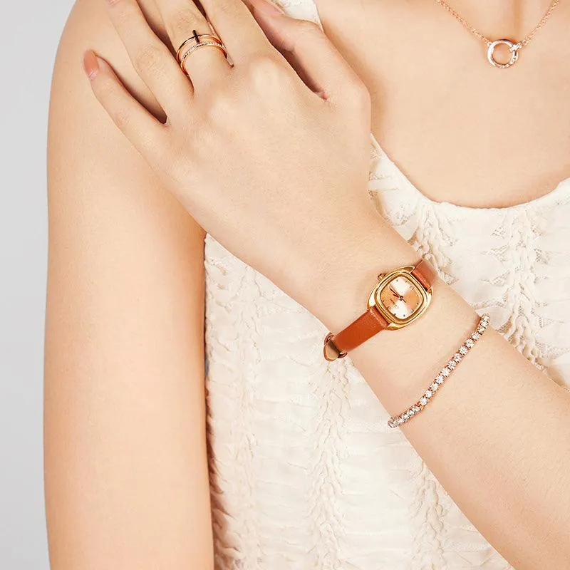 Sotoiru Women Watches Square Leather Fashion Accessories for Daily Wear T3025
