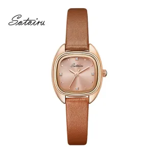 Sotoiru Women Watches Square Leather Fashion Accessories for Daily Wear T3025
