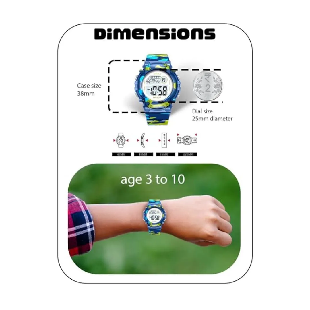 Spiky Military Digital Sports Watch - Blue
