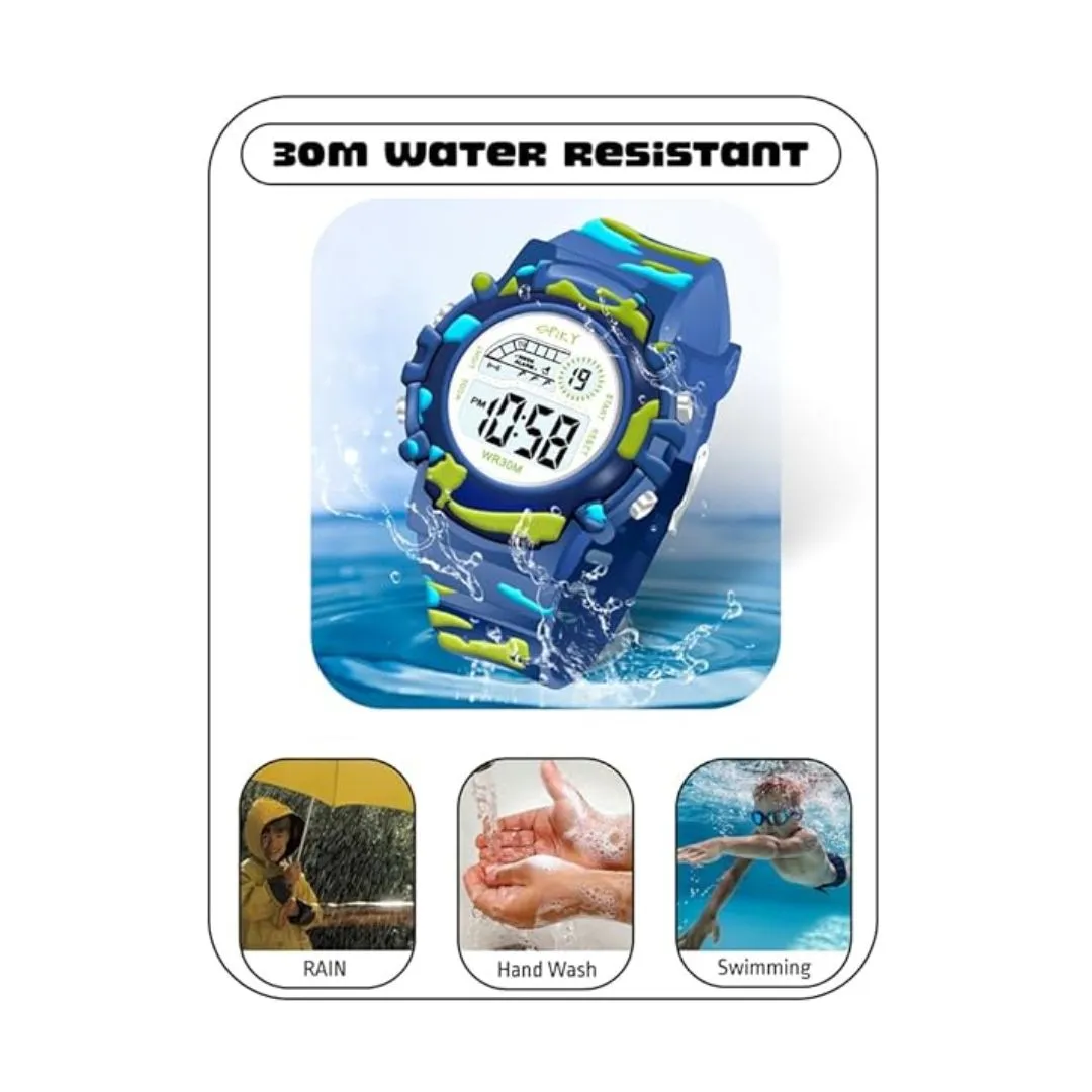 Spiky Military Digital Sports Watch - Blue