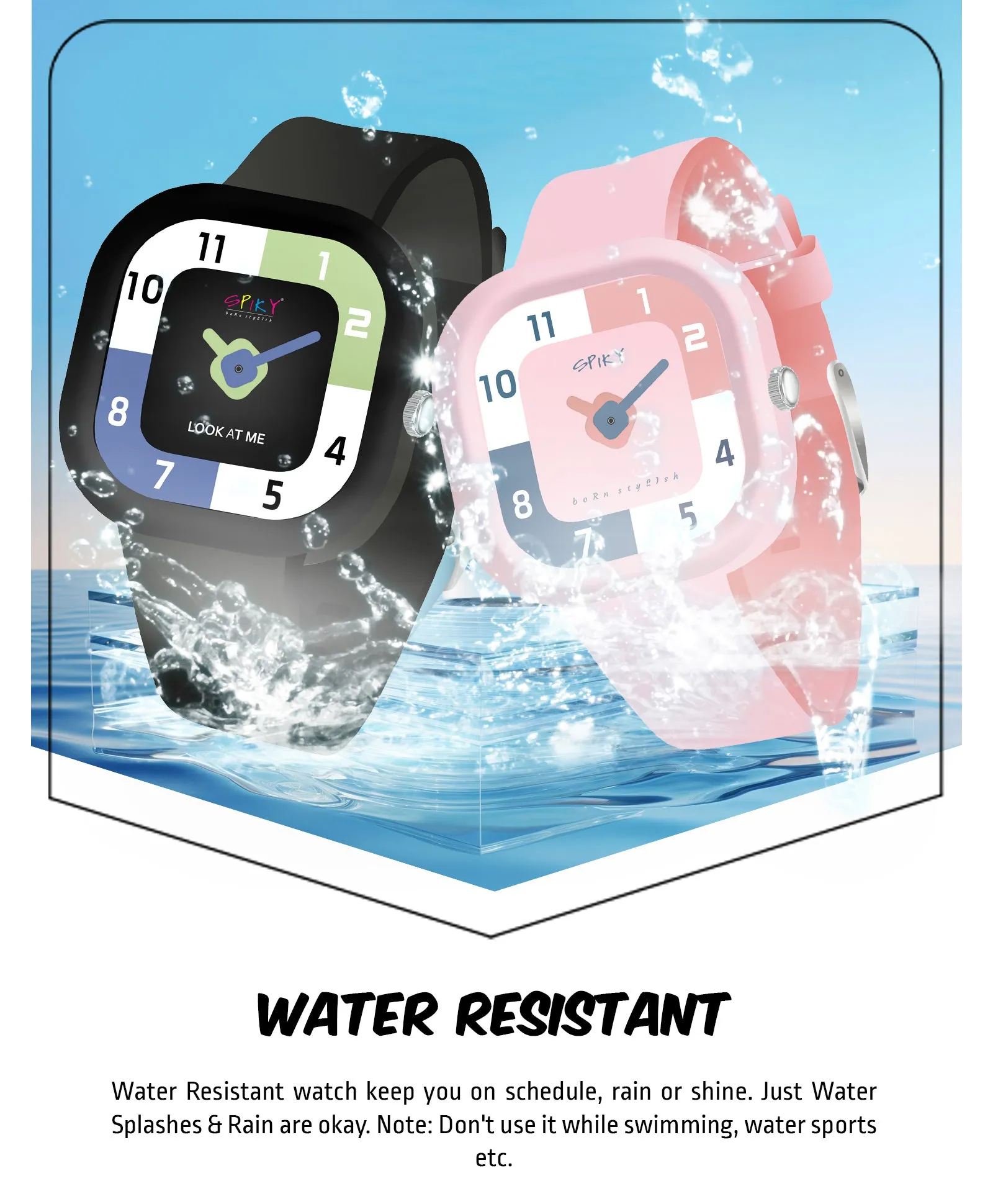 Spiky Square Analog Combo Watch for Kids
