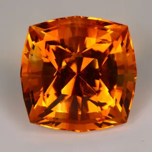 Square Cushion Cut Citrine 12.74 Carats