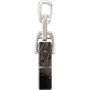 Sterling Silver Onyx, Clear Quartz & Tourmalinated Quartz Pendant