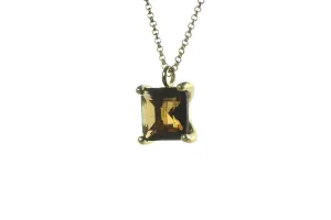 Stylish Natural Smoky Quartz Necklace in Gold