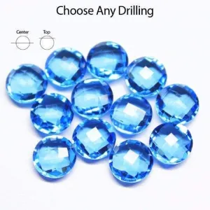 Tanzanite Blue Quartz Faceted Round Beads 10mm 10pc