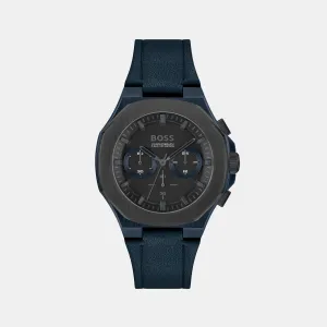 Taper Men's Black Chronograph Leather Watch 1514086