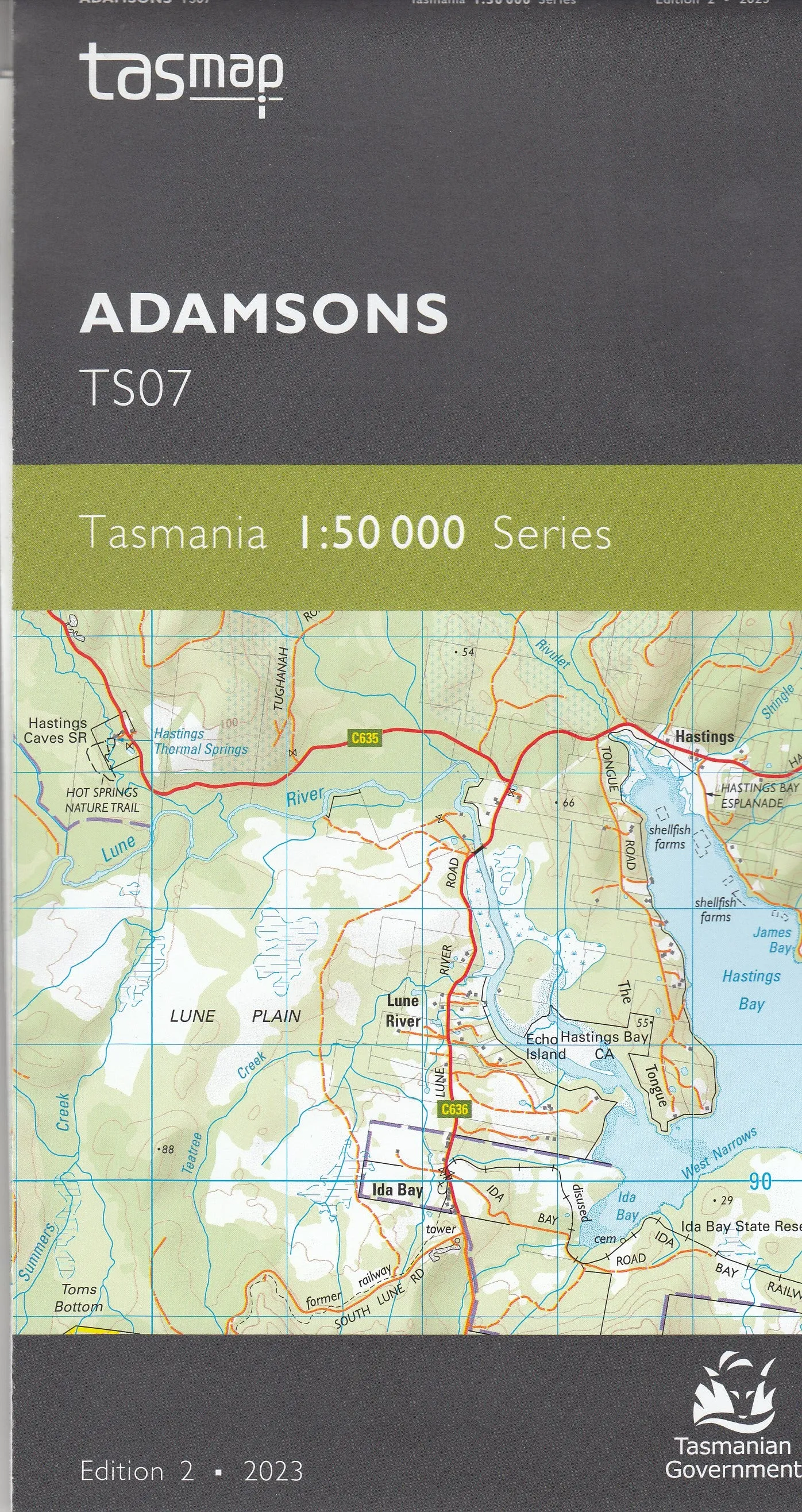 Tasmap 1:50000 Topographic/Cadastral Maps