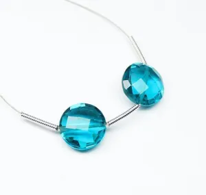 Teal Blue Quartz Faceted Round Beads 10mm 10pc