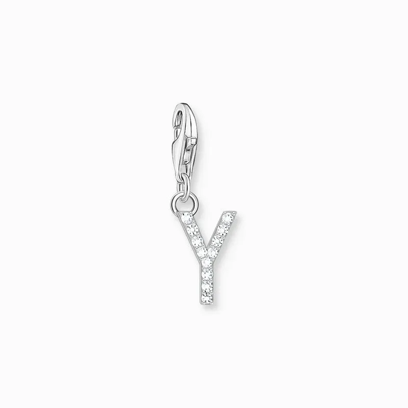 Thomas Sabo Charm Pendant Letter Y with White Stones