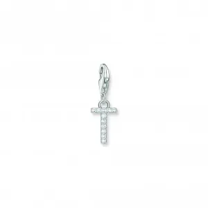Thomas Sabo Charmista White Zirconia Letter T Charm Pendant
