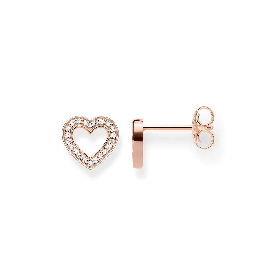 Thomas Sabo Rose Gold Ear Studs Heart Large TH1945CZR