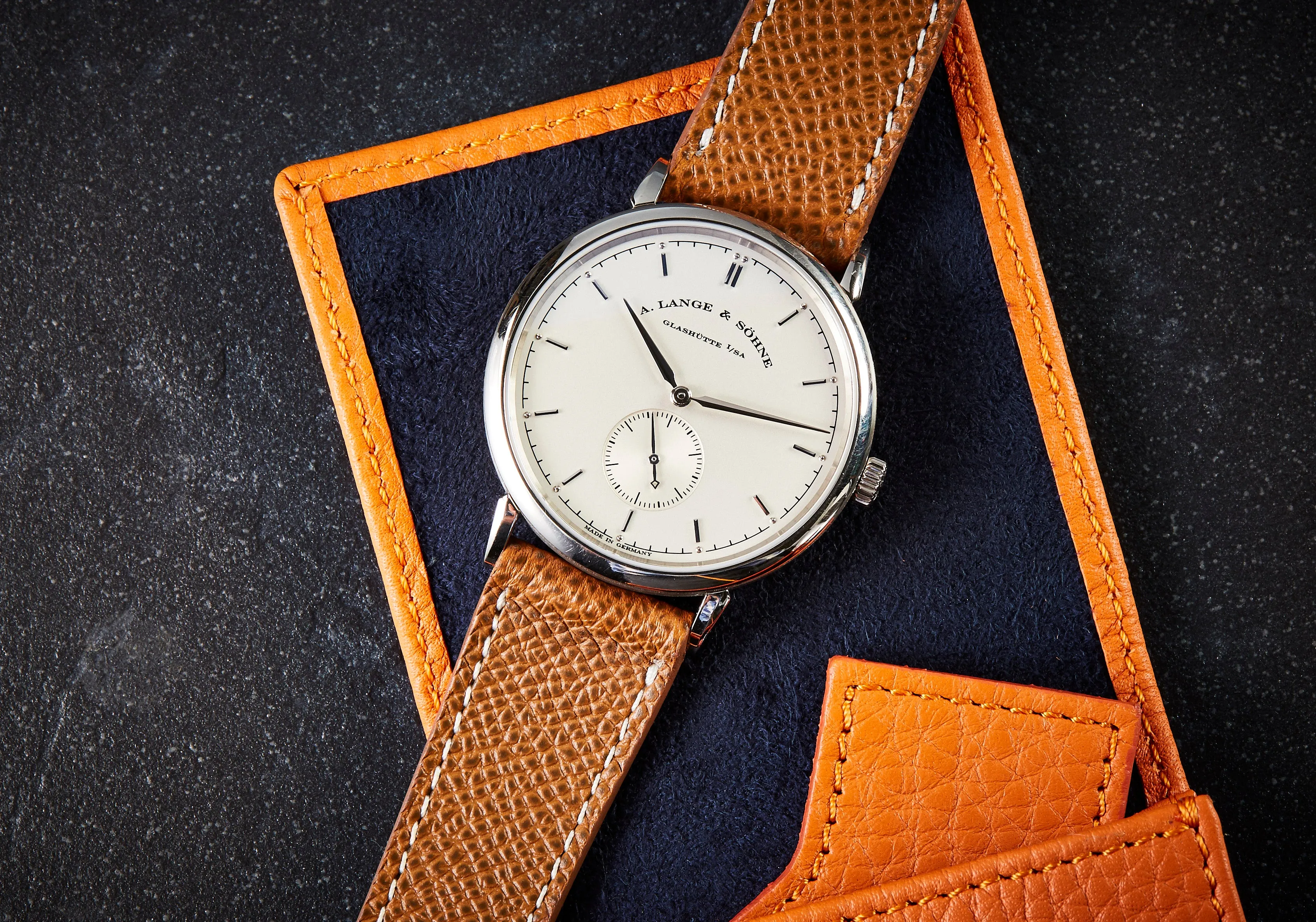 Time  Tide Light Brown   White Stitch Elegant Leather Strap