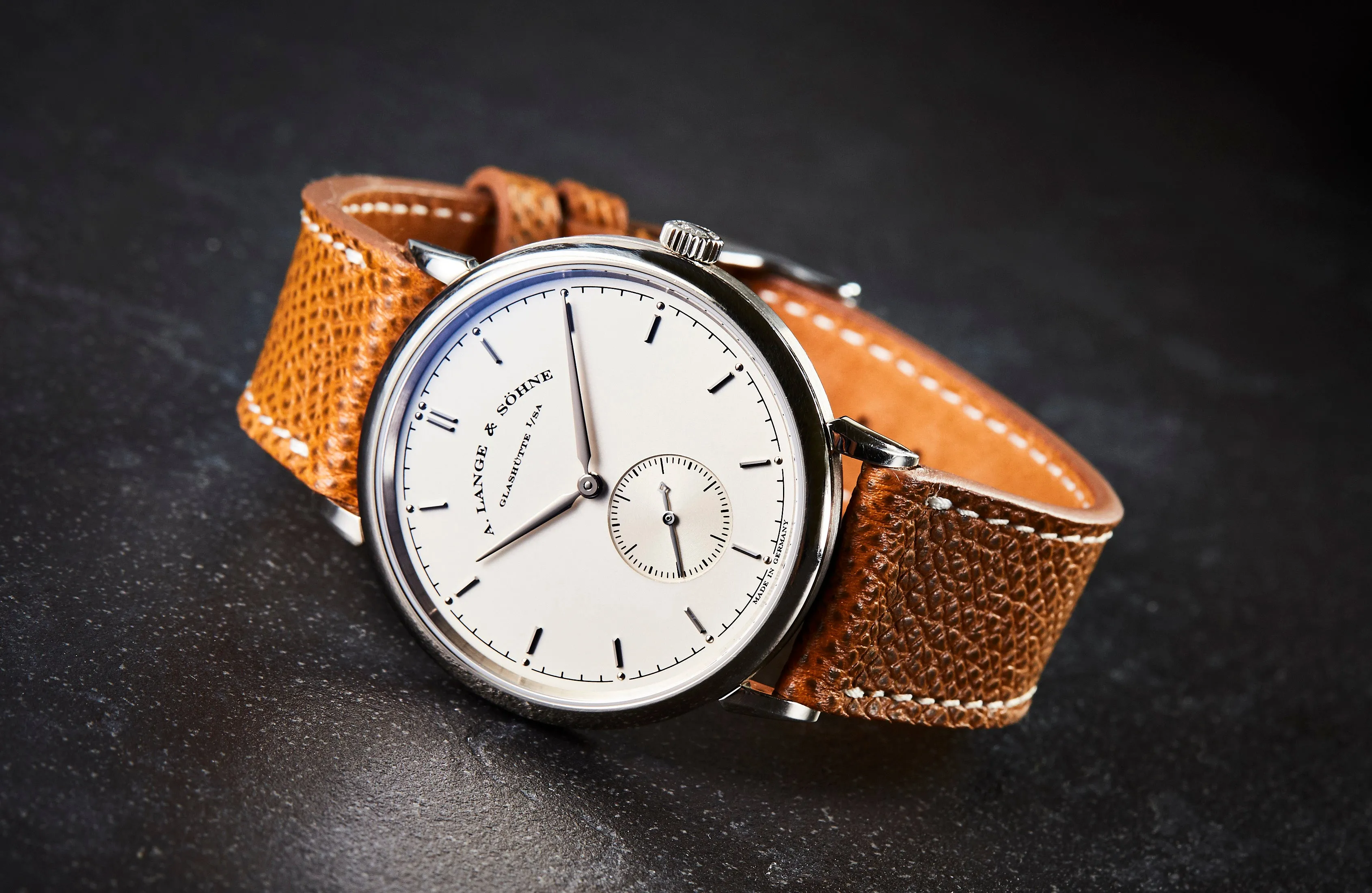 Time  Tide Light Brown   White Stitch Elegant Leather Strap
