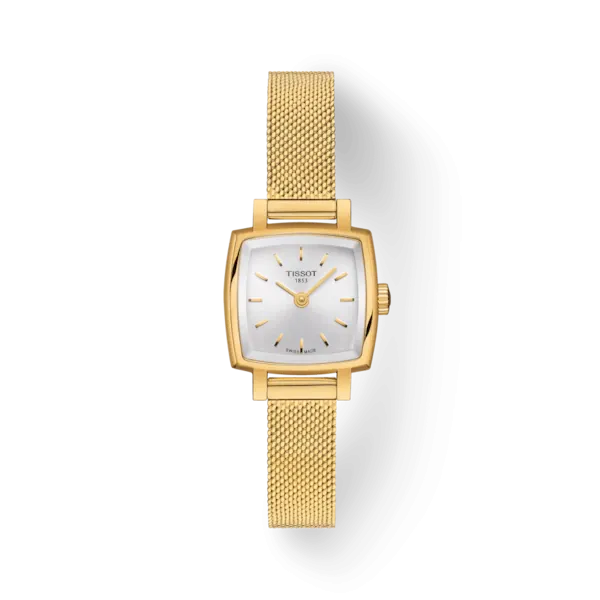 TISSOT LOVELY SQUARE GOLD PVD QUARTZ WATCH ON BRACELET