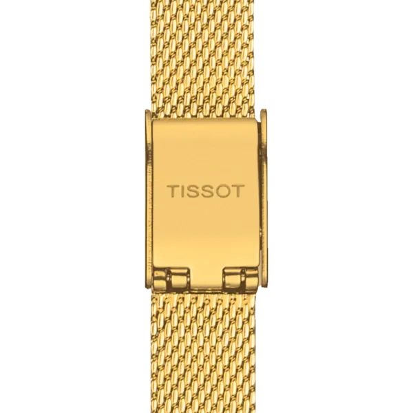 TISSOT LOVELY SQUARE GOLD PVD QUARTZ WATCH ON BRACELET
