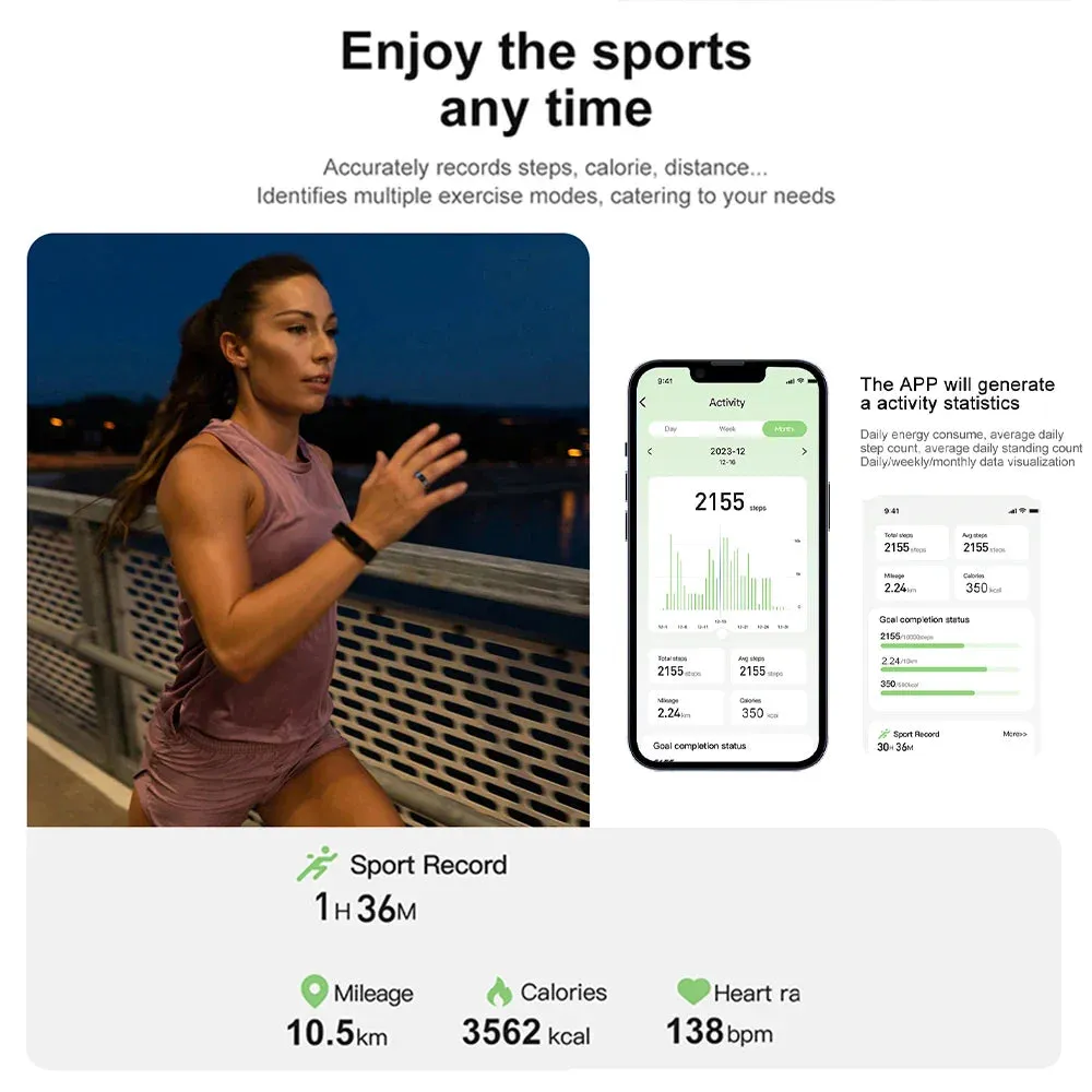 Titanium Smart Ring - Health Monitoring Waterproof
