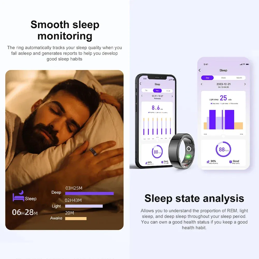 Titanium Smart Ring - Health Monitoring Waterproof