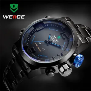 Top Brand WEIDE Watch Men Stainless Steel Digital Watch Sports Wristwatch LED Quartz Military Wrist Watches Relogio Masculino