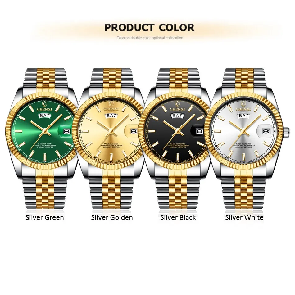 Top Luxury Brand Men Watches CHENXI 2022 New Fashion Quartz Business Male Wristwatches Analog Week&amp;Calendar Display Clock Watch