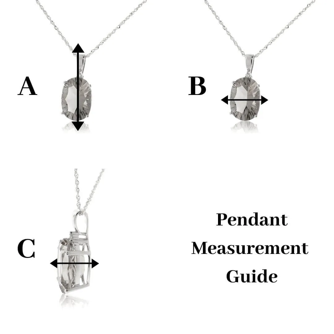 Tourmilated Quartz and Black Diamond Geometric Pendant